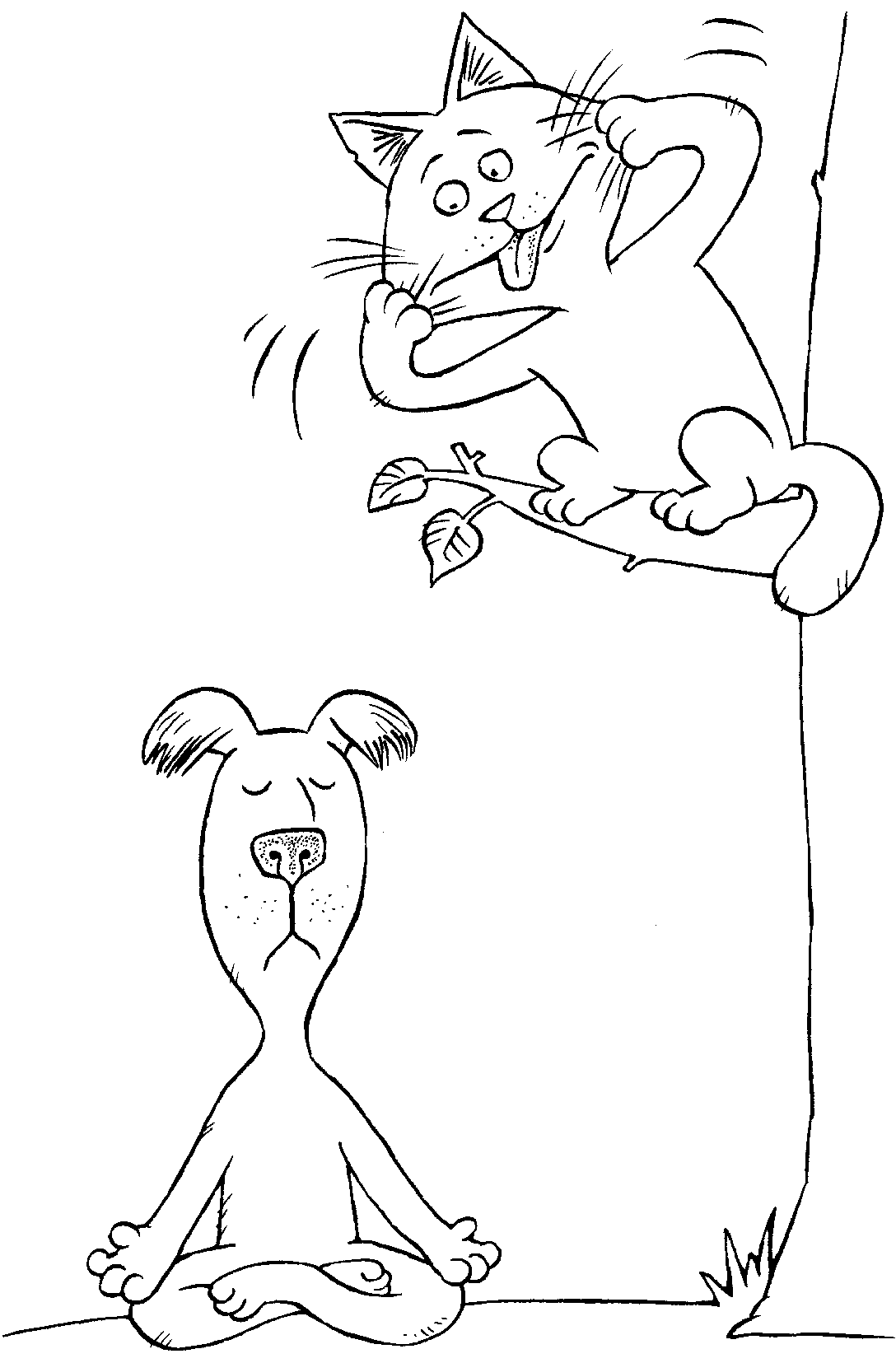Кот карикатура карандашом