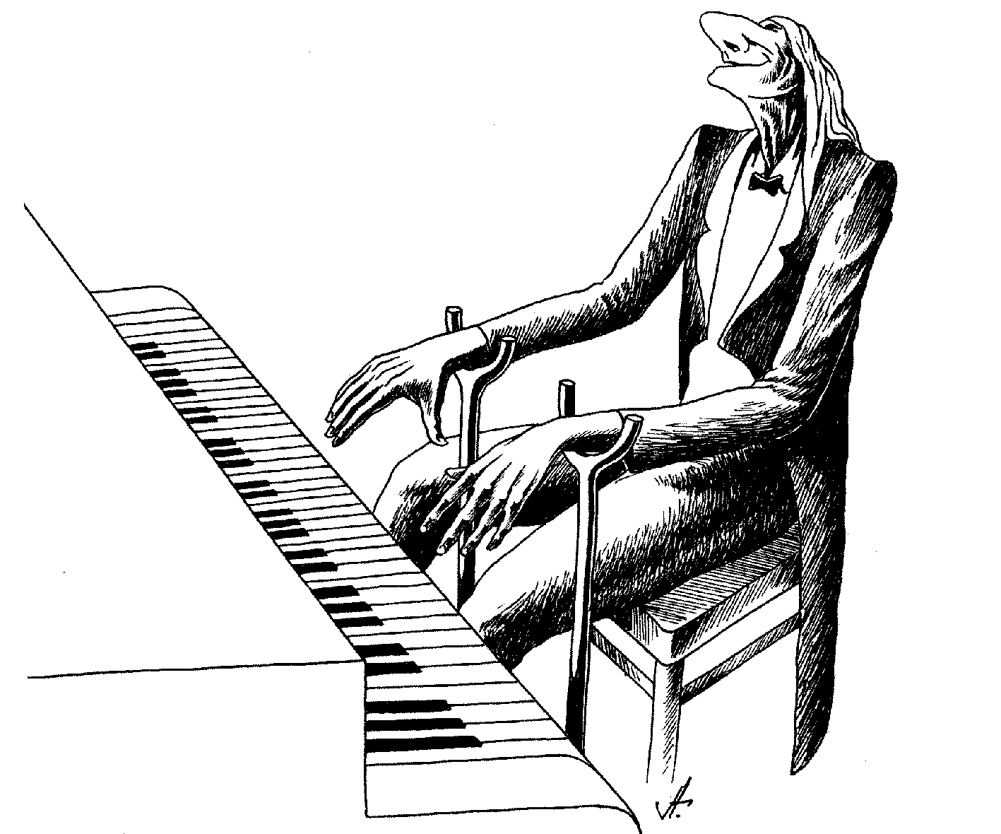 Пианистка карикатура